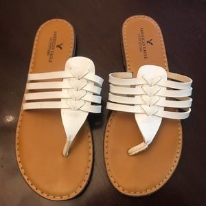 American Eagle white sandals size 8
